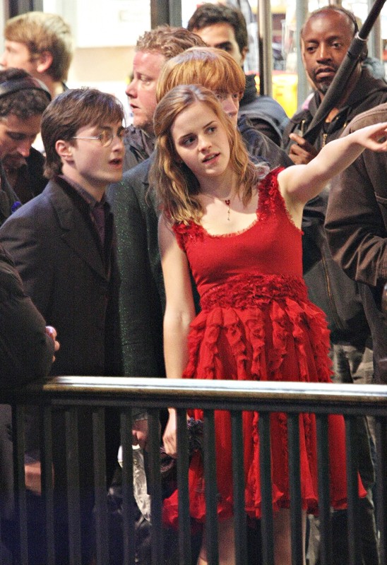 Daniel Radcliffe Emma Watson e Rupert Grint sul set di Londra 