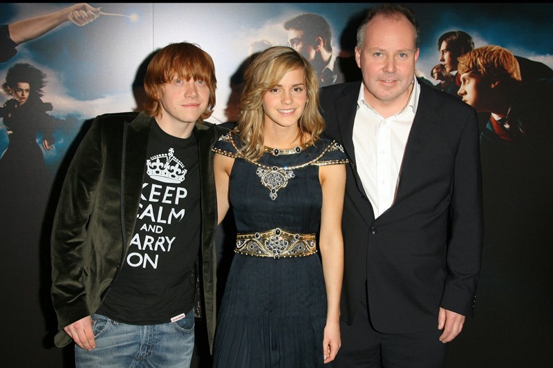 Emma Watson Rupert Grint e il regista David Yates alla premiere del film