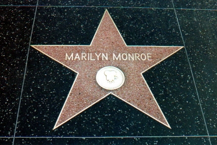 La stella dedicata a Marilyn Monroe, sulla Hollywood Boulevard